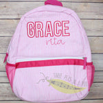 Load image into Gallery viewer, Seersucker Backpack - Toddler Size - Applique
