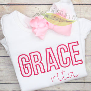 Pink Name Applique