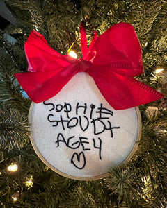 Child’s Handwriting Ornament