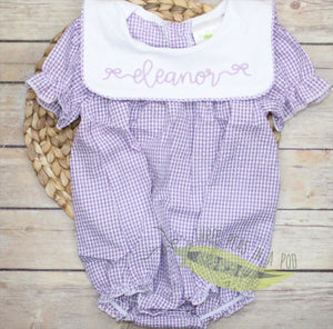 Monogrammed Gingham Bib Bubble