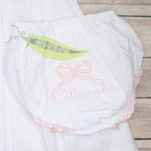 Picot Bow Pink Lace Trim Bloomers