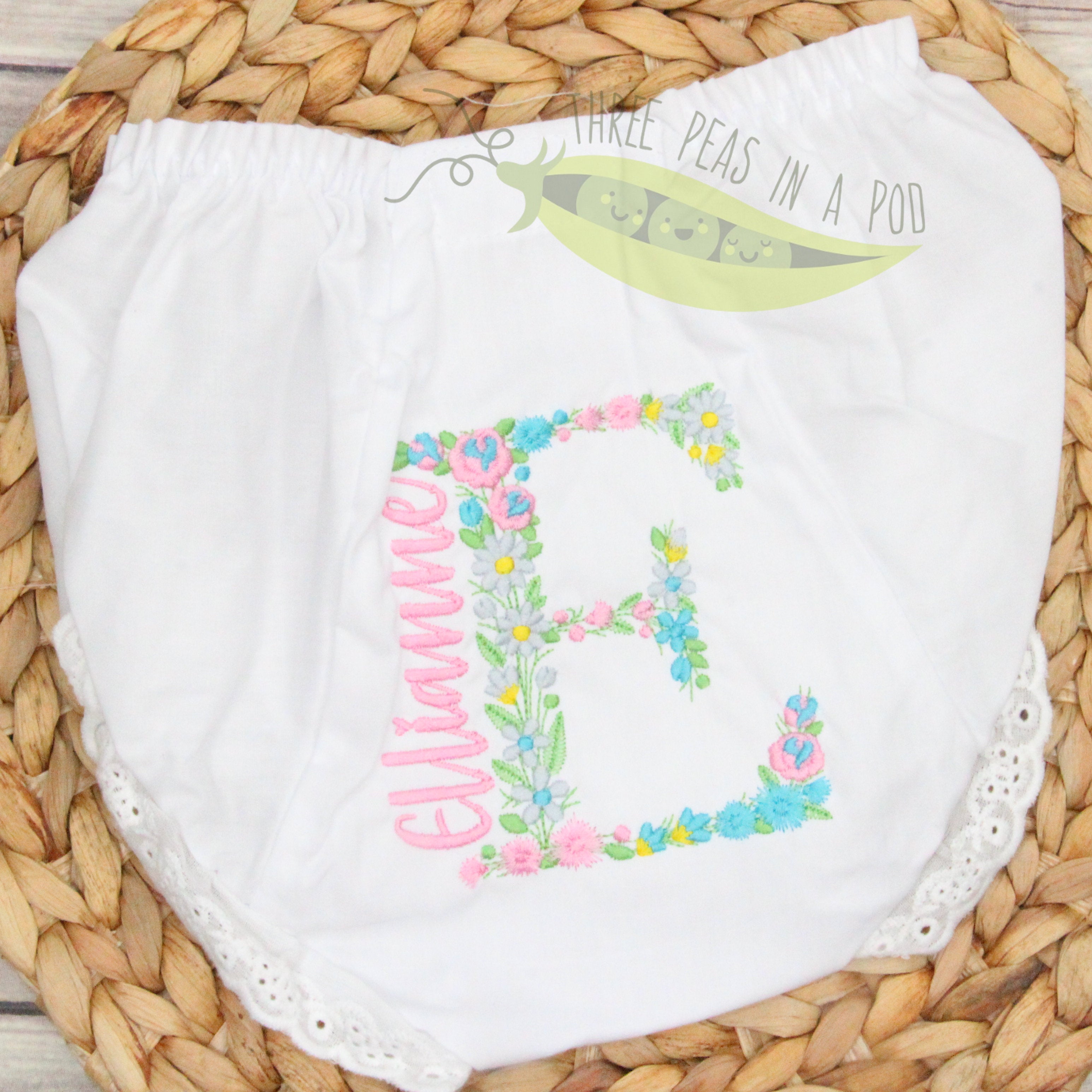 Floral Monogrammed Bloomers