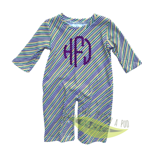 Mardi Gras Stripe Romper