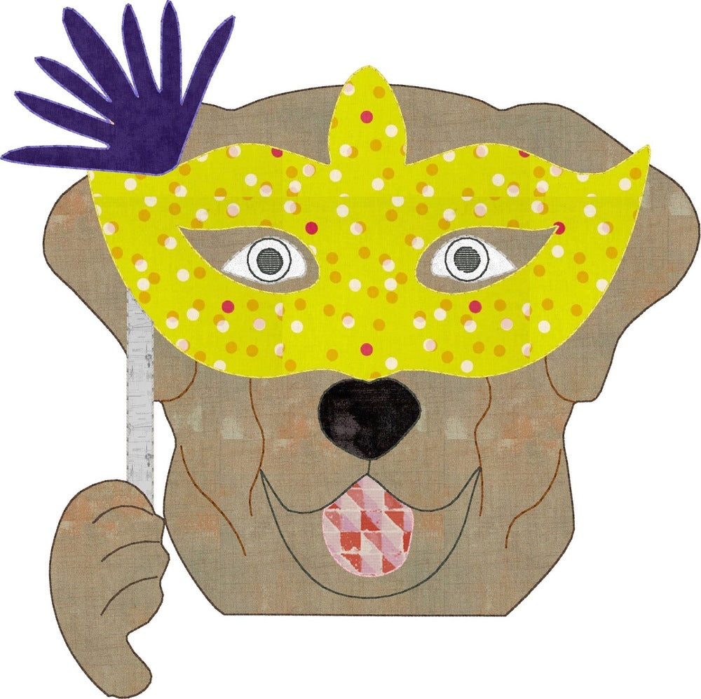 Mardi Gras Applique Pup Mask