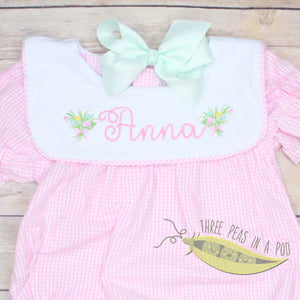 Floral Monogrammed Gingham Bubble