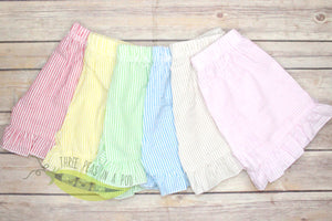 Ruffle Seersucker Shorts