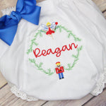 Load image into Gallery viewer, Baby Girl Christmas Monogrammed Bloomers
