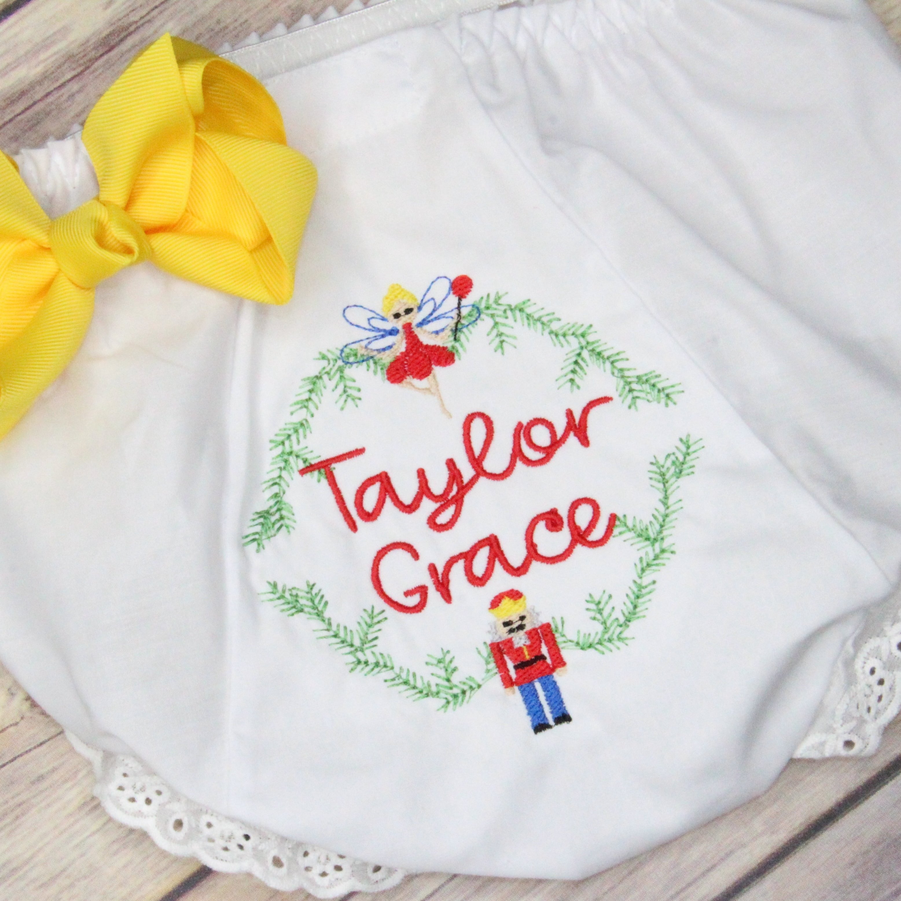 Baby Girl Christmas Monogrammed Bloomers