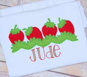 Strawberry Row Summer Embroidery Design