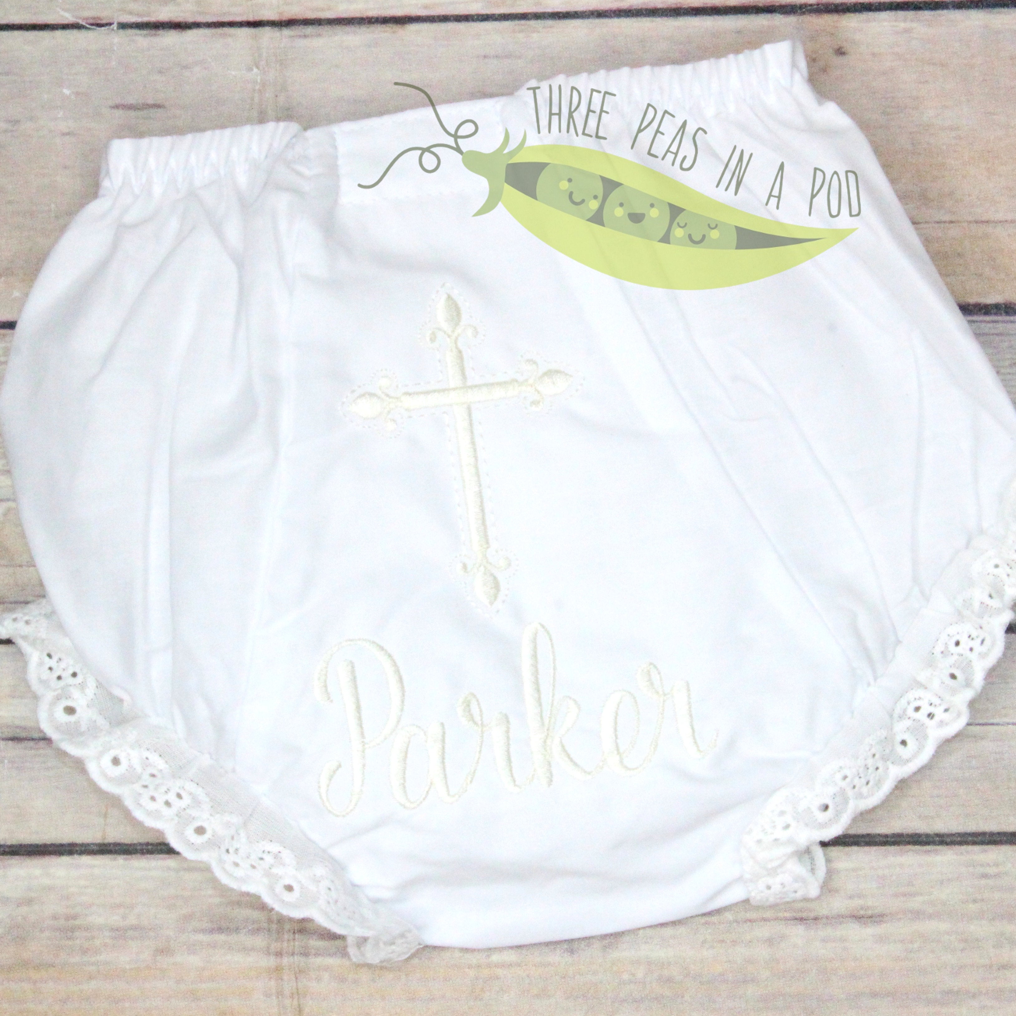 Christening Cross Monogrammed Bloomers