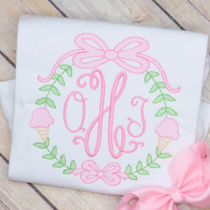 Preppy Ice Cream Embroidery Frame Design