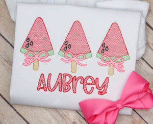 Watermelon Pops With Bow Embroidery Design