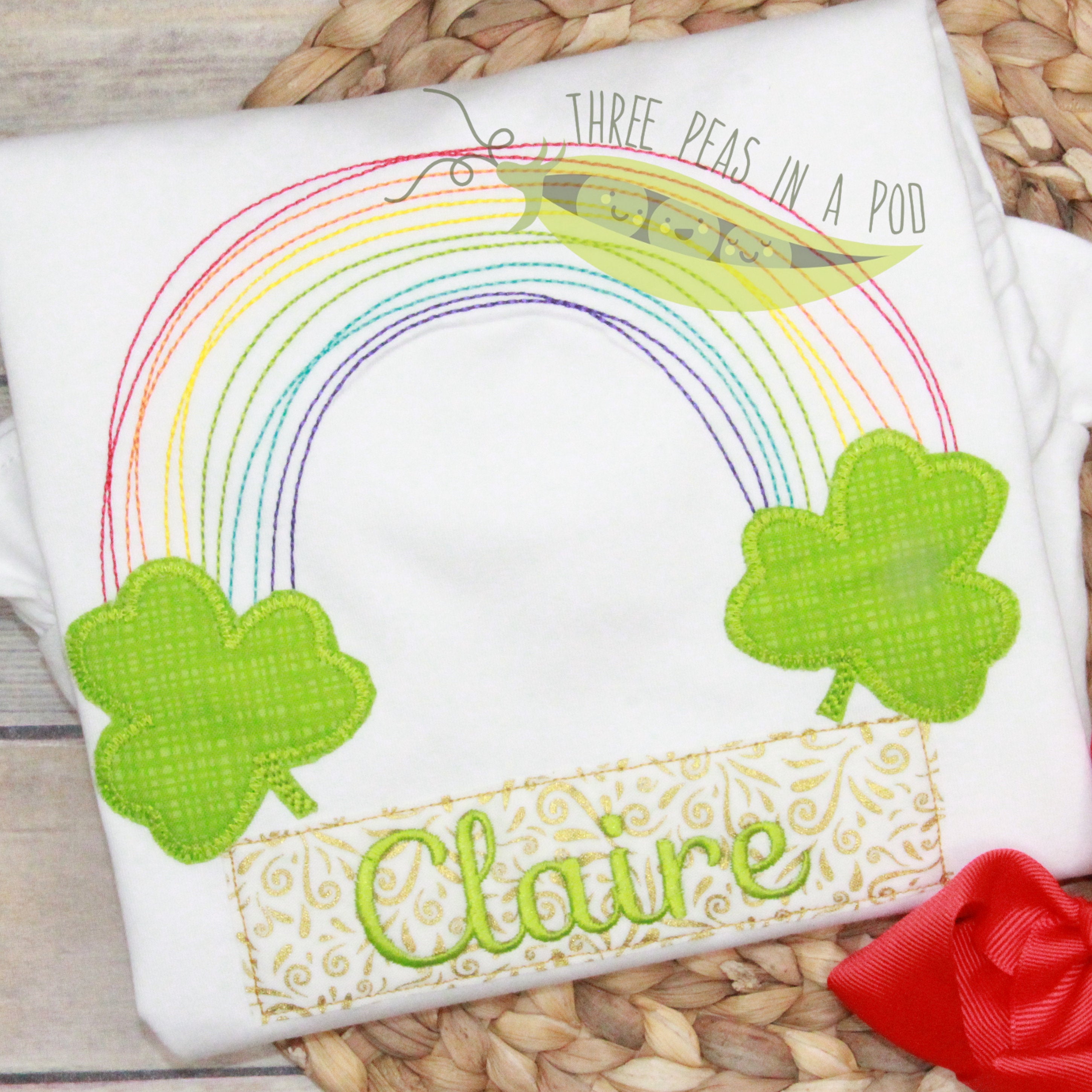 Rainbow with Clovers