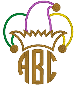 Mardi Gras Jester Hat Monogram Topper