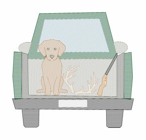 Hunting Dog in Truck