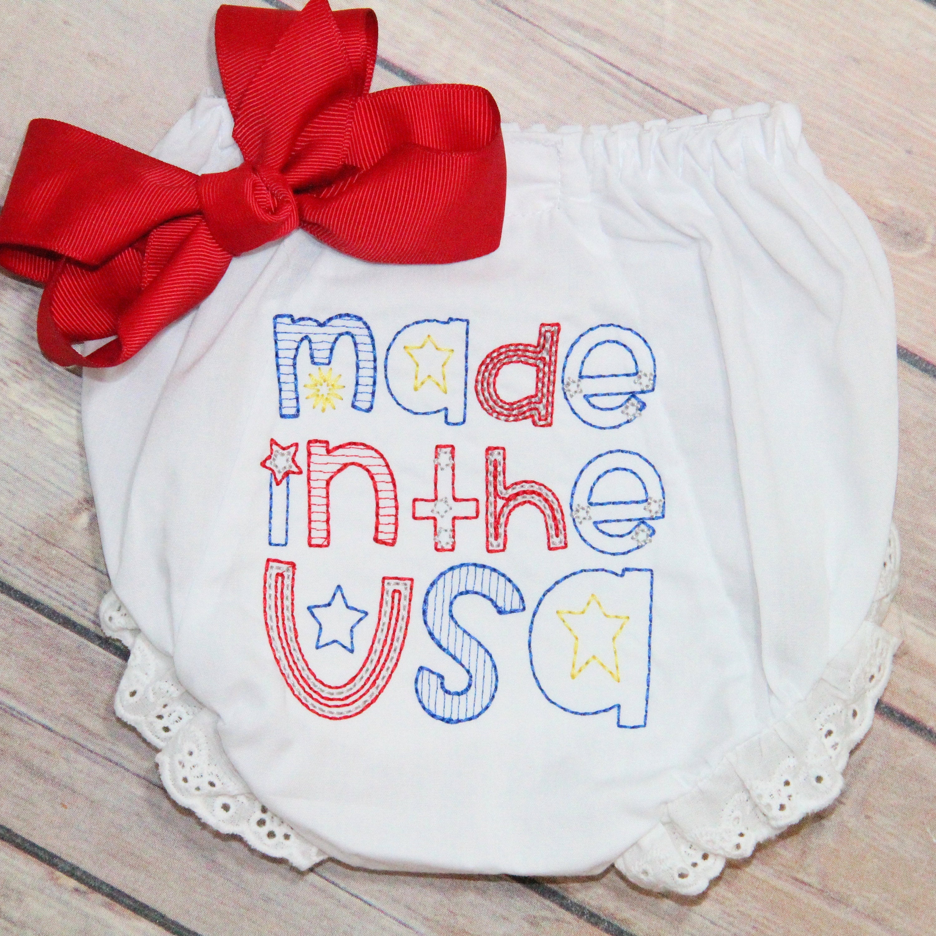 Made in the USA Baby Girl Monogrammed Bloomers